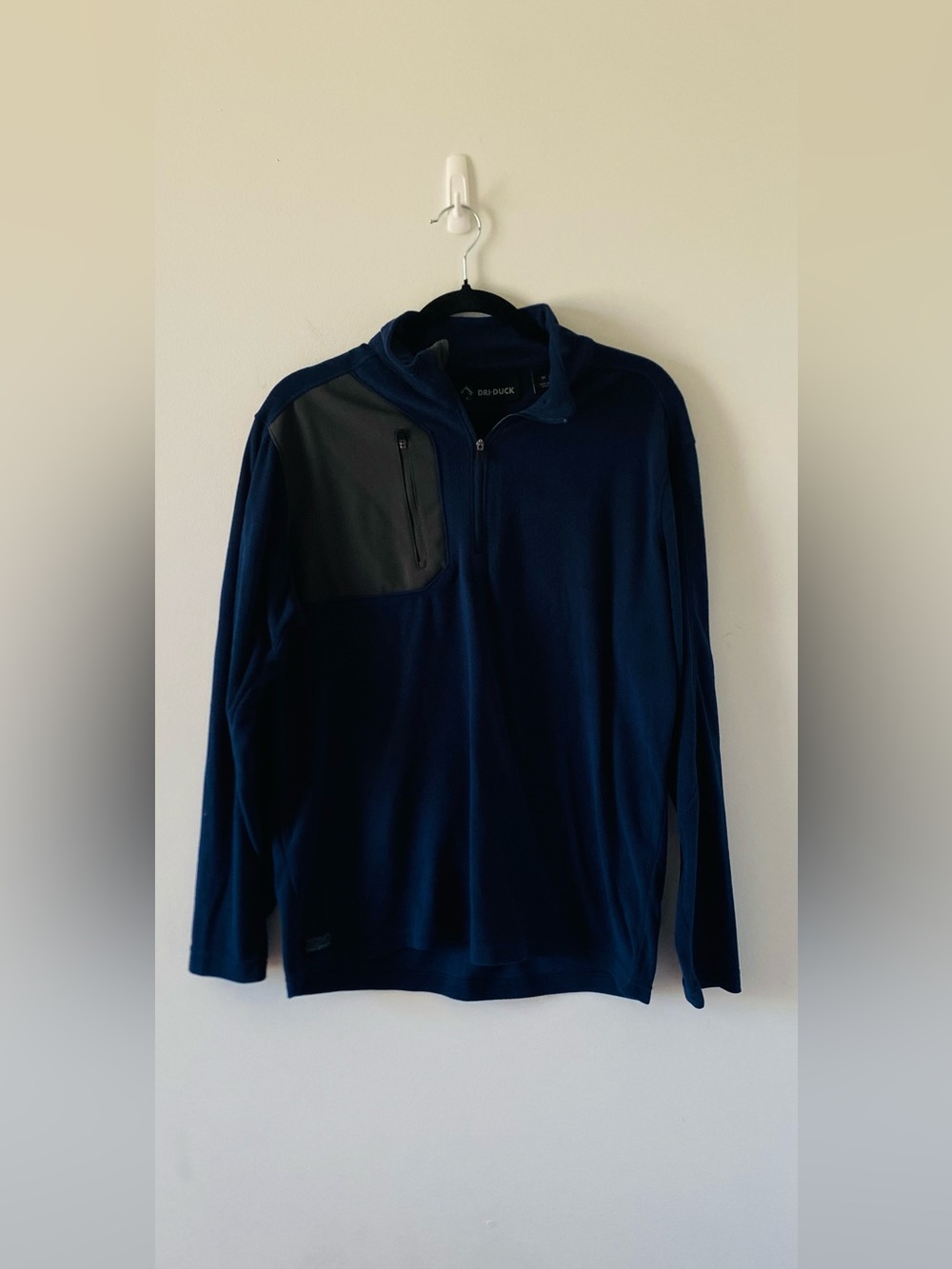 Men's Dri-Duck Navy Quarter-Zip Pullover Base Layer Jacket M Hiking Gorpcore EUC